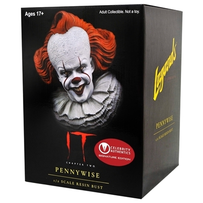 Bill Skarsgard Autographed Legends in 3-Dimensions IT Pennywise 1:2 Scale 10 Bust