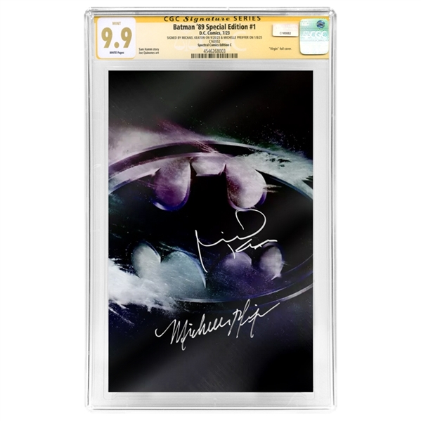 Michael Keaton, Michelle Pfeiffer Autographed Batman 89 Special Edition #1 Virgin Foil Spectral Comics Edition C CGC SS 9.9