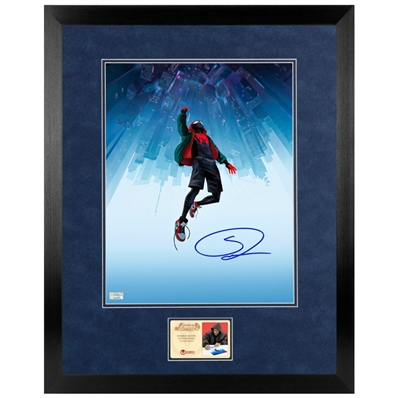 Shameik Moore Autographed Spider-Man Into The Spider-Verse The Dive 11x14 Framed Photo