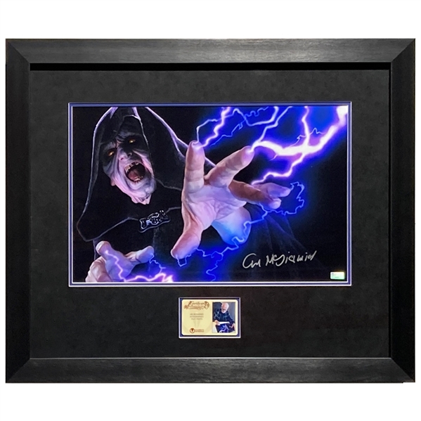 Ian McDiarmid Autographed Star Wars Emperor Palpatine Darth Sidious 11x17 Framed Photo