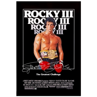Sylvester Stallone Autographed 1982 Rocky III 24x36 Poster