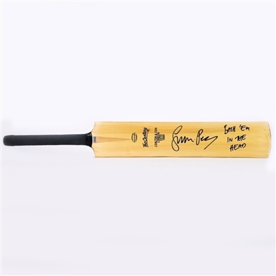 Simon Pegg Autographed Official J. Salter & Son Shaun of the Dead Cricket Bat with Bash Em In The Head Inscription