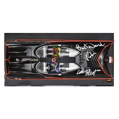 Adam West and Burt Ward Autographed Die-Cast 1:18 Scale Batman 1966 Batmobile