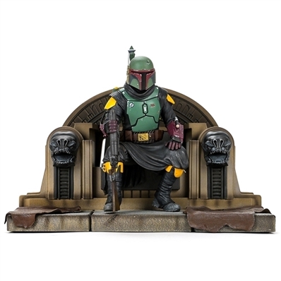 Temuera Morrison Autographed Diamond Select Star Wars Premier Collection Boba Fett on Throne 1/7 Scale Statue