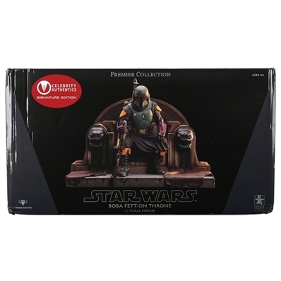 Temuera Morrison Autographed Diamond Select Star Wars Premier Collection Boba Fett on Throne 1/7 Scale Statue