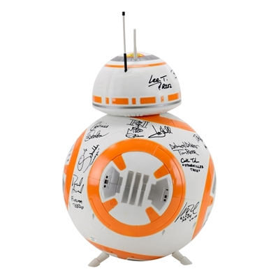 Daisy Ridley, Mark Hamill, Adam Driver, John Boyega Star Wars The Force Awakens Cast Autographed 18 BB-8 Droid