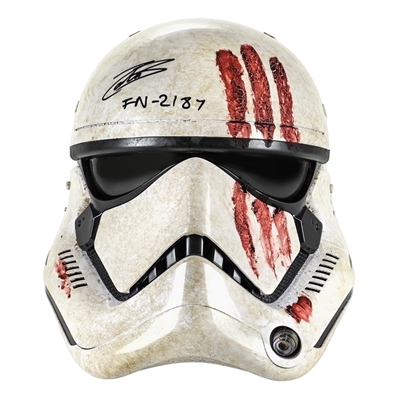 John Boyega Autographed Star Wars Black Series Stormtrooper Bloody Helmet with FN-2187