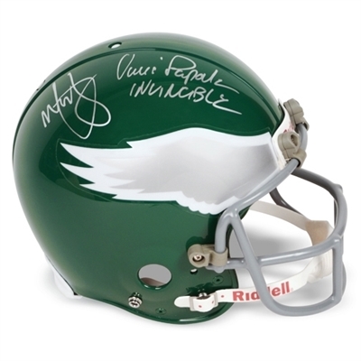 Mark Wahlberg, Vince Papale Autographed Invincible Philadelphia Eagles Full Size Helmet