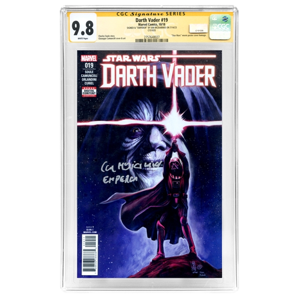 Ian McDiarmid Autographed 2018 Darth Vader #19 CGC SS 9.8 (Mint) w/ Emperor Inscription