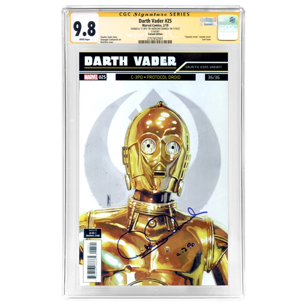 Anthony Daniels Autographed 2019 Darth Vader C-3PO Rod Reis Variant #25 CGC SS 9.8