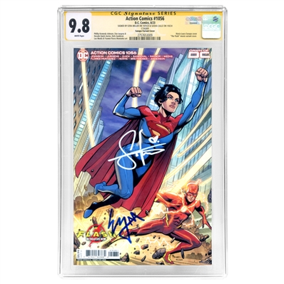 Sasha Calle, Ezra Miller Autographed 2023 Action Comics #1056 Sanapo Varaint CGC SS 9.8