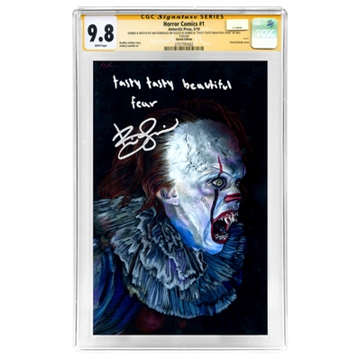 Bill Skarsgard Autographed 2019 Horror Comics #1 Ash Gonzales Original Painted Cover CGC SS 9.8 with Tasty Tasty Beautiful Fear Insc