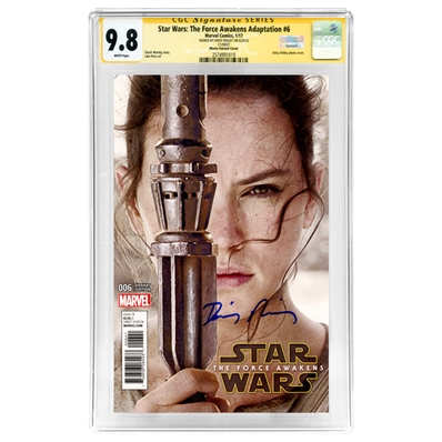 Daisy Ridley Autographed Star Wars: The Force Awakens Adaptation #6 CGC SS 9.8