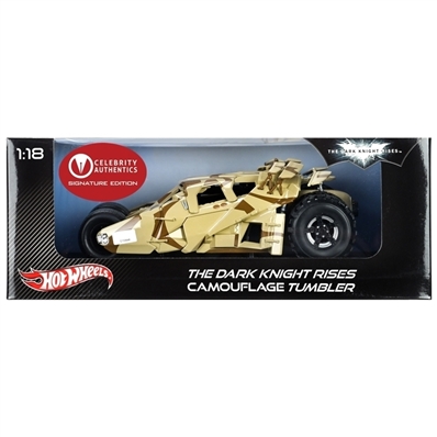 Tom Hardy Autographed 2012 The Dark Knight Rises 1:18 Scale Die-Cast Batmobile Camouflage Tumbler