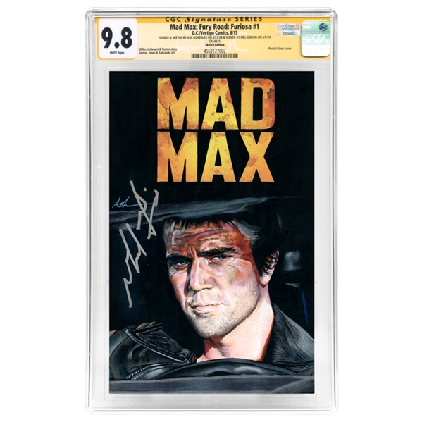 Mel Gibson Autographed 2015 Mad Max Fury Road: Furiosa #1 Original Ash Gonzales Painted Cover CGC SS 9.8