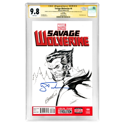 Hugh Jackman Autographed 2013 Savage Wolverine #6 Sketch Edition CGC SS 9.8