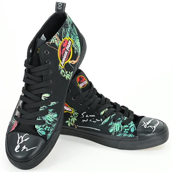 Laura Dern, Jeff Goldblum, Sam Neill Autographed Jurassic Park Akedo Sneakers