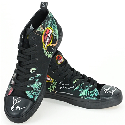 Laura Dern, Jeff Goldblum, Sam Neill Autographed Jurassic Park Akedo Sneakers
