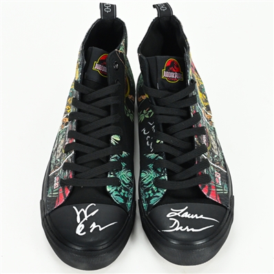 Laura Dern, Jeff Goldblum, Sam Neill Autographed Jurassic Park Akedo Sneakers