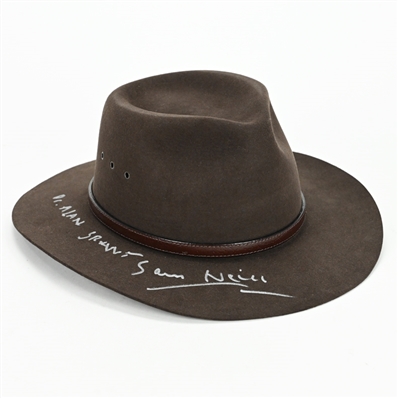 Sam Neill Autographed Jurassic Park Dr. Alan Grant Sam Neill Fedora