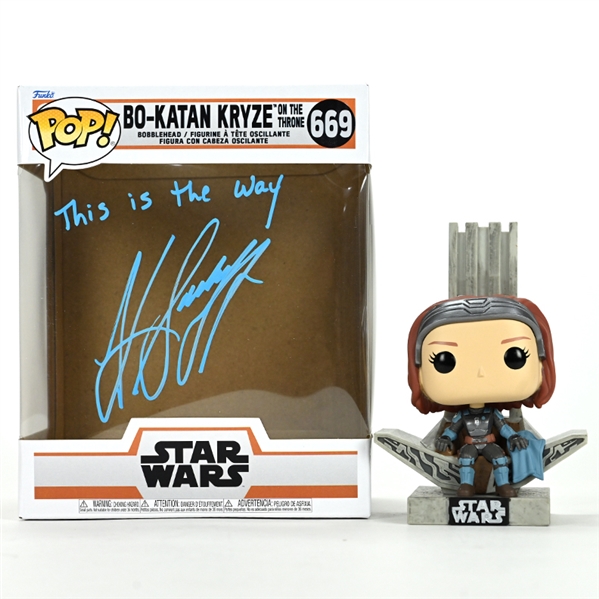 Katee Sackhoff Autographed Star Wars Mandalorian Bo-Katan Kryze on Throne #669 POP! Vinyl Figure