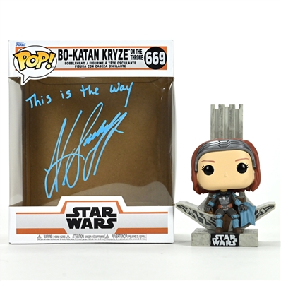 Katee Sackhoff Autographed Star Wars Mandalorian Bo-Katan Kryze on Throne #669 POP! Vinyl Figure