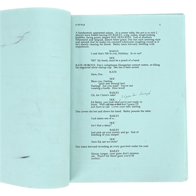 Val Kilmer Personal Tombstone June 29, 1993 Blue Draft Script with Hand Written Notes