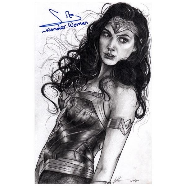 Gal Gadot Autographed 2015 Superman/Wonder Woman Issue 23 Page #4 Original 11x17 Splash Artwork