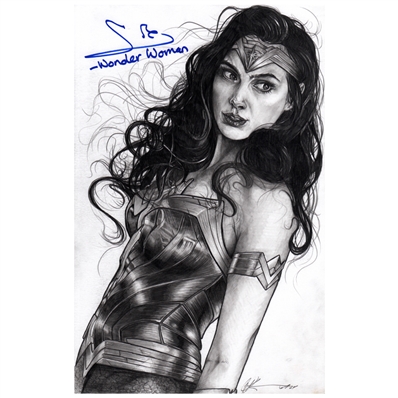 Gal Gadot Autographed 2015 Superman/Wonder Woman Issue 23 Page #4 Original 11x17 Splash Artwork