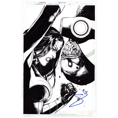 Gal Gadot Autographed 2015 Superman/Woman Doug Mahnke Issue 23, Page 4 Original Comic Page Artwork