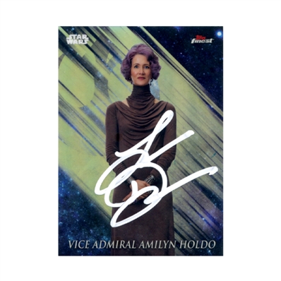 Laura Dern Autographed 2018 Topps Finest Star Wars Vice Admiral Amilyn Holdo #4 Card