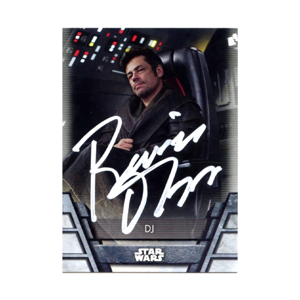 Benicio Del Toro Autographed 2020 Topps Holocron Series Star Wars the Last Jedi DJ #N-6 Card