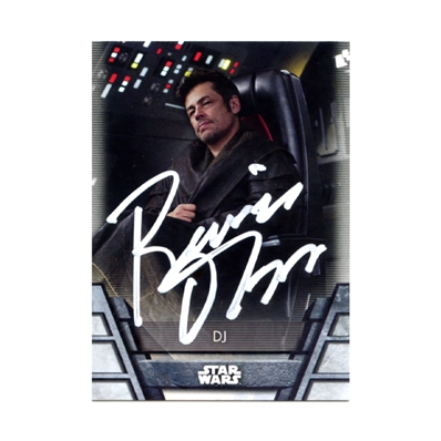 Benicio Del Toro Autographed 2020 Topps Holocron Series Star Wars the Last Jedi DJ #N-6 Card