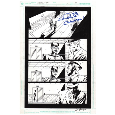 Halle Berry Autographed 2018 Catwoman Issue 39, Page 18 Diego Olmos Original Comic Artwork