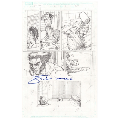 Hugh Jackman Autographed 2012 Marvel AVX: Consequences Issue 2, Page 15 Original Comic Artwork with 'Wolverine'