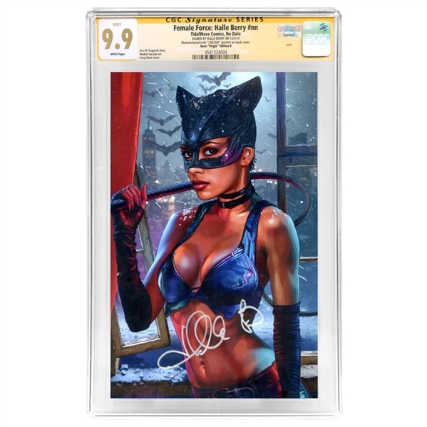 Halle Berry Autographed Female Force: Catwoman #nn Greg Horn Virgin Variant Cover 260/300 CGC SS 9.9