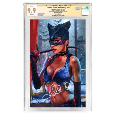 Halle Berry Autographed Female Force: Catwoman #nn Greg Horn Virgin Variant Cover 260/300 CGC SS 9.9