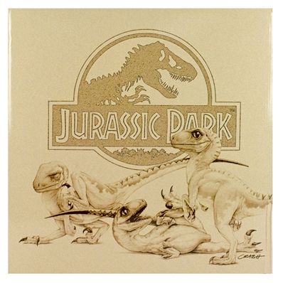 Laura Dern, Sam Neill, Jeff Goldblum Autographed Jurassic Park Crash McCreery's Baby Raptors Statue