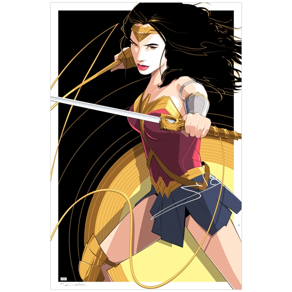 Gal Gadot Autographed Wonder Woman Drake 24x36 Fine Art Giclee