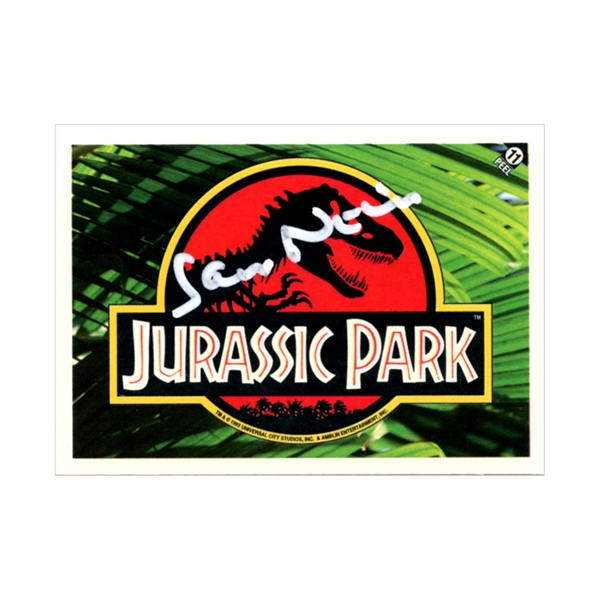 Sam Neill Autographed 1993 Topps Jurassic Park #11 Logo Card