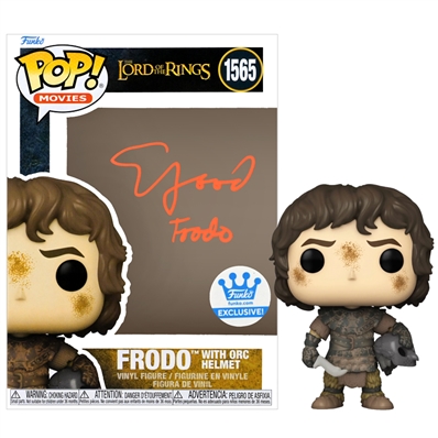 Elijah Wood Autographed Lord of the Rings Frodo with Orc Helmet Funko Exclusive POP! #1565 Vinyl Figure