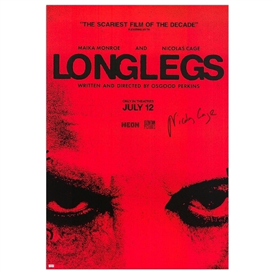 Nicolas Cage Autographed 2024 Longlegs Original 27x40 Single-Sided Movie Poster