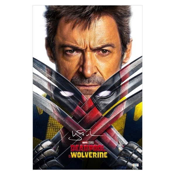 Hugh Jackman Autographed 2024 Deadpool and Wolverine 16x24 Movie Poster