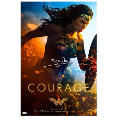 Gal Gadot Autographed 2017 Wonder Woman 16x24 Courage Movie Poster
