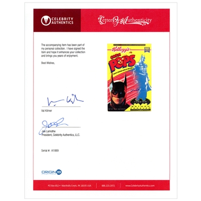 Val Kilmer Autographed Original Kelloggs 1994 Corn Pops Batman Forever Unopened Box