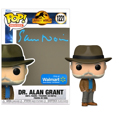 Sam Neill Autographed Jurassic World Dr. Alan Grant POP! Vinyl Figure #1221 Walmart Exclusive