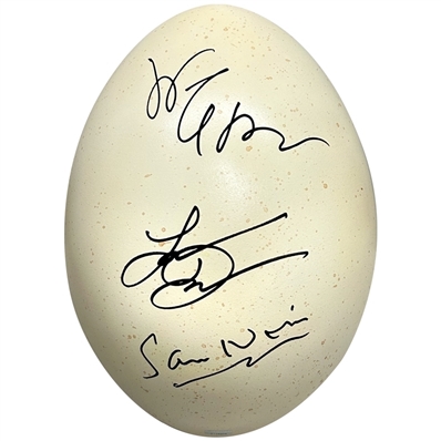 Sam Neill, Jeff Goldblum, Laura Dern Autographed Jurassic Park Sauropod 12 Life Size Dinosaur Egg