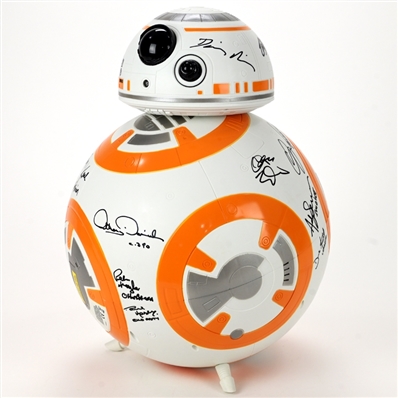Daisy Ridley, Mark Hamill, Adam Driver, John Boyega Star Wars The Force Awakens Cast Autographed 18 BB-8 Droid