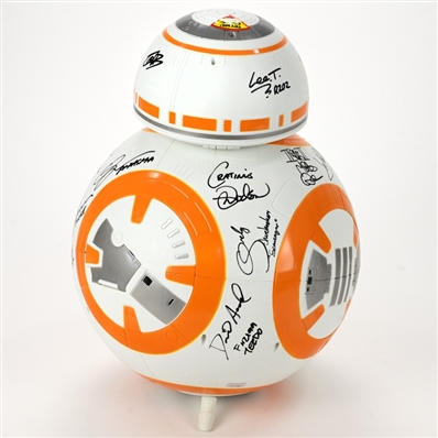 Daisy Ridley, Mark Hamill, Adam Driver, John Boyega Star Wars The Force Awakens Cast Autographed 18 BB-8 Droid