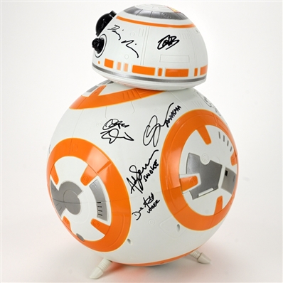 Daisy Ridley, Mark Hamill, Adam Driver, John Boyega Star Wars The Force Awakens Cast Autographed 18 BB-8 Droid